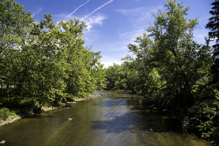 Upstream on the Cayuhoga River at Cayuhoga Valley National Park, Ohio photo