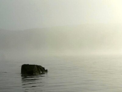 Lake mist morning