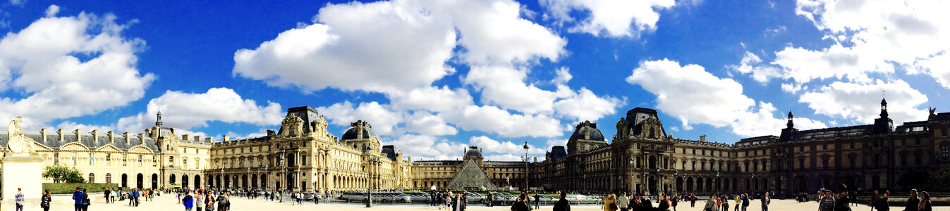 Panoramic of Paris under skies and clouds photo