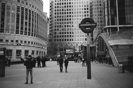 Underground Sign London B&W photo