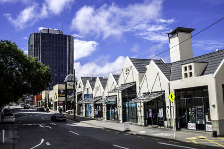 Streets and sky of Wellington, New Zealand photo