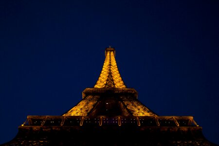 Wonderful view of Eiffel Tower in Paris. La Tour Eiffel with sky photo