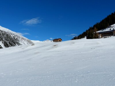 Snowfield winter alps photo