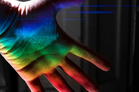 Rainbow Man Hand Art photo