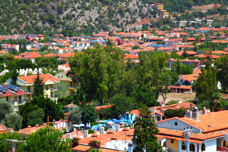 Red roofs with plenty of solar panels in Oludeniz town