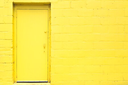 Yellow Door and Wall Free Photo