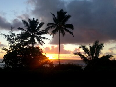 Sunset kapaa sunrise hawaiian island photo