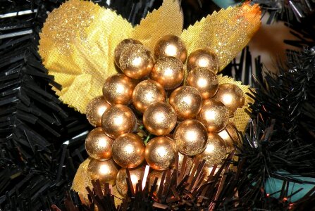 Christmas golden balls photo