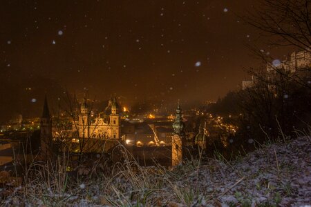 Salzburg cathedral snowfall april