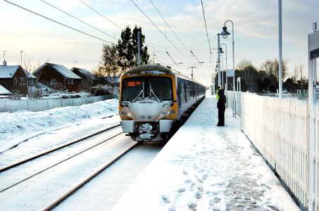 Snow covered train station in Watlington railway station photo
