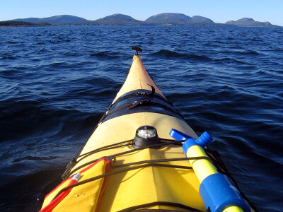Canoeing on the waters of Acadia National Park, Maine photo