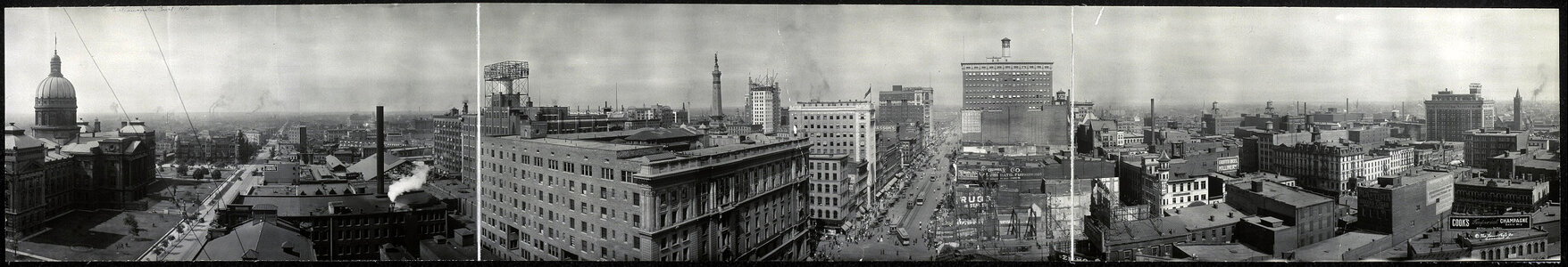 1914 panorama of downtown Indianapolis, Indiana photo