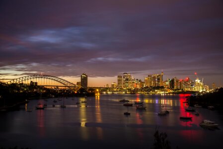 Australia harbour bridge ships