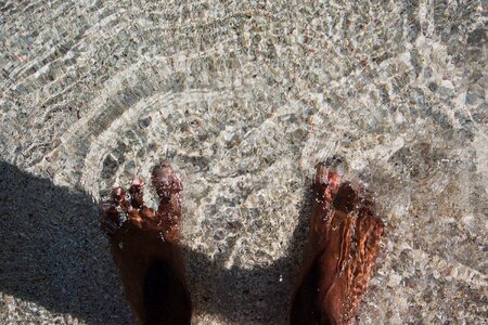 Sand touch sensation water photo