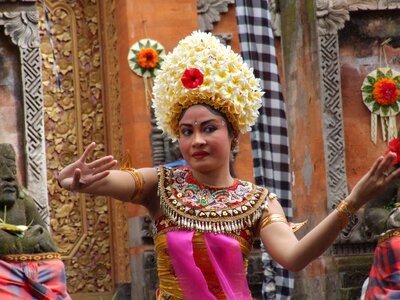 Bali barong dance female dancer photo