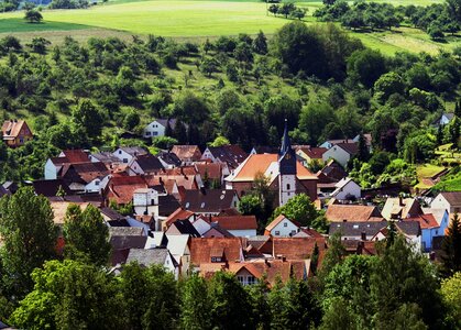 Village houses landscape photo