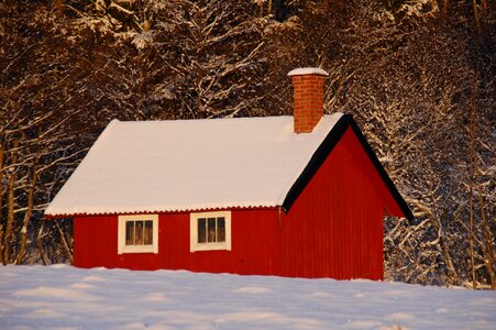 Winter rural wooden photo