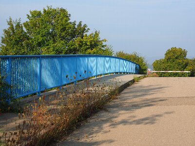 Railing blue barrier