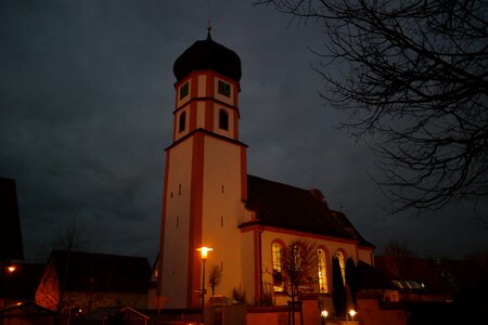 Illuminated evangelical parish st franziskus photo