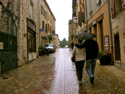 Rain street strolling photo