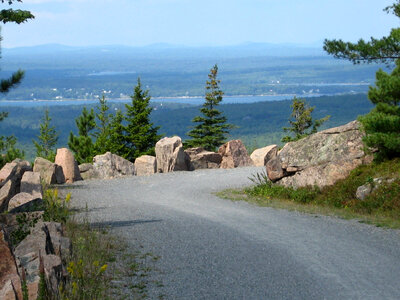 Landscape view from Mountain road at Acadia National Park, Maine photo