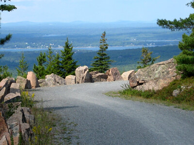 Landscape view from Mountain road at Acadia National Park, Maine