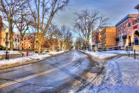 Street snow winter