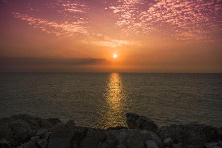 Sea evening water