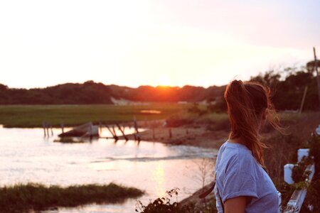 Lake water glow photo