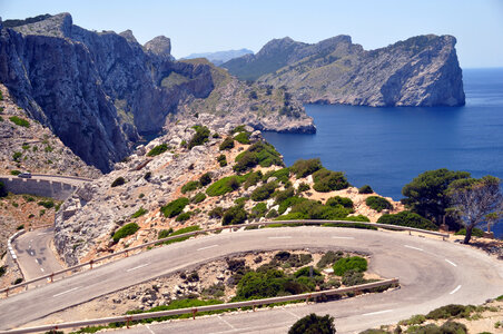 The bends in the road in Spain
