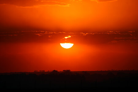 Red sunset over the plains photo