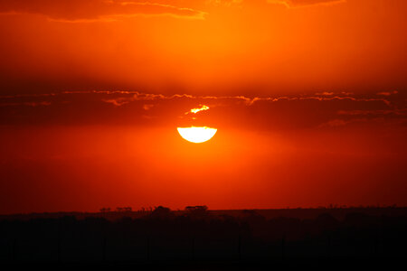 Red sunset over the plains