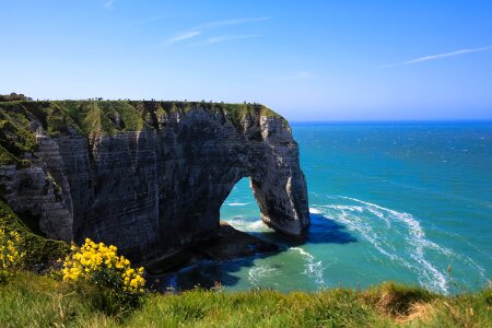 Normandy Sea Entretat France Roche Cliff photo