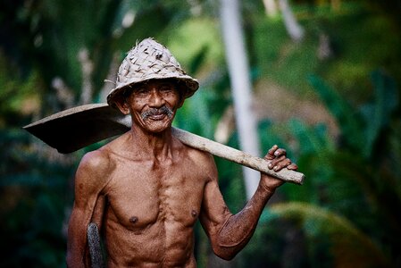 Worker hat asian photo