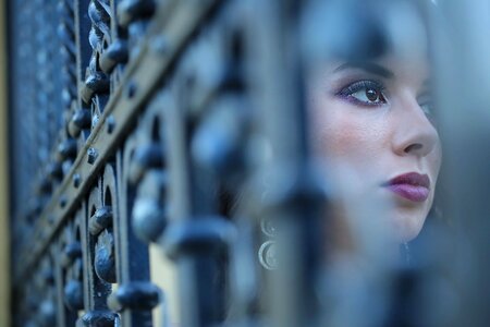 Portrait face young woman photo