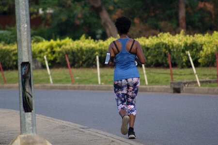Woman running runner photo