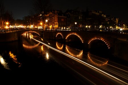 Night amsterdam holland photo