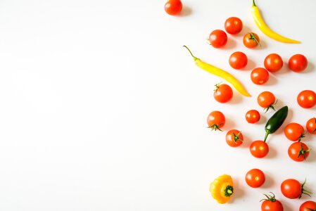 Tomato & Pepper on White Background photo