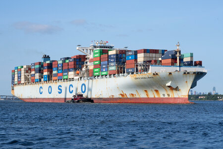 Container cargo ship global business photo