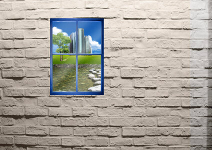 Old Brick Wall and Window photo