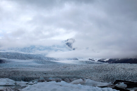 Icy Snow Mountainous landscape in Iceland photo