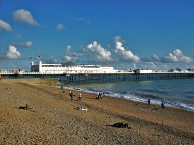 Beach view of Brighton pier, United Kingdom photo