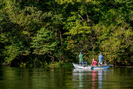 Group fishing in drift boat on White River-3 photo