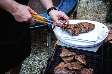Beef steaks barbeque