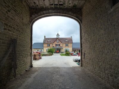 Arched stone sidewalk photo