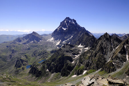 Mountainous Landscape with peaks photo
