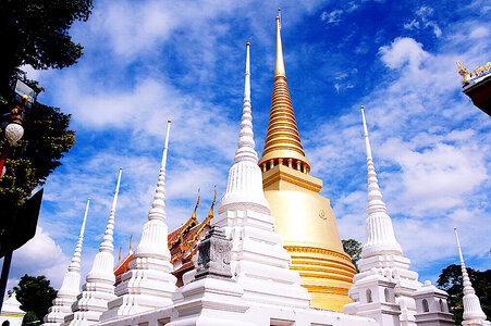 Sky over the Temples in Bangkok, Thailand photo
