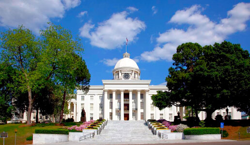 Frontal View of the Alabama State Capital in Montgomery