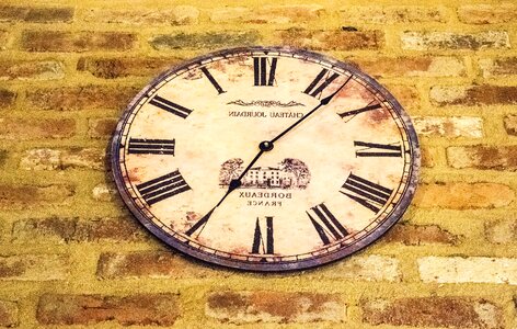 Antique brick clock photo
