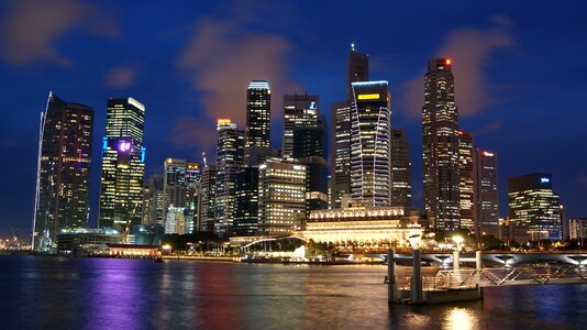 Singapore city skyline at night photo